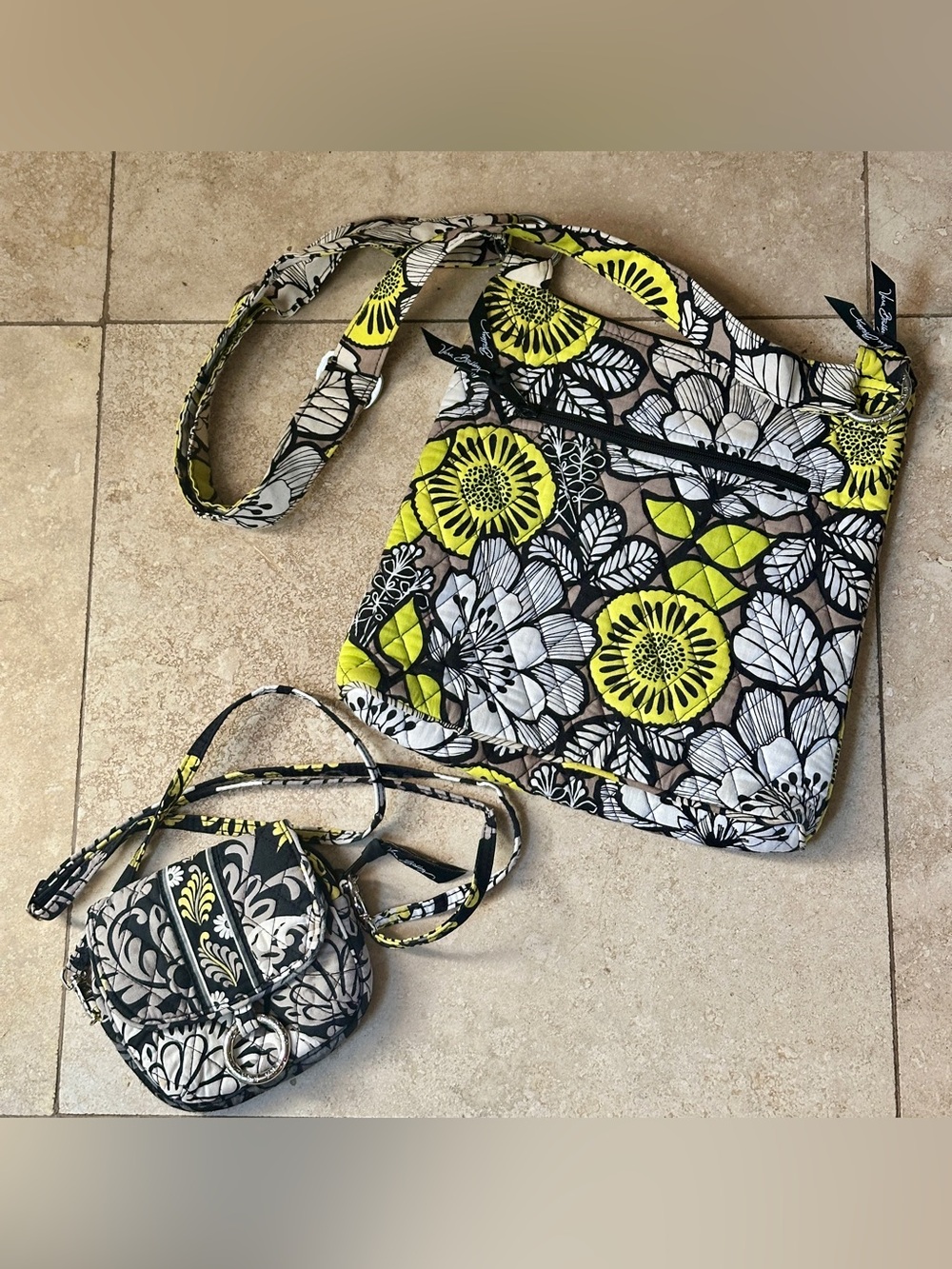 Retired Vera Bradley Baroque Floral Crossbody & Little Hipster Bag Set NWOT